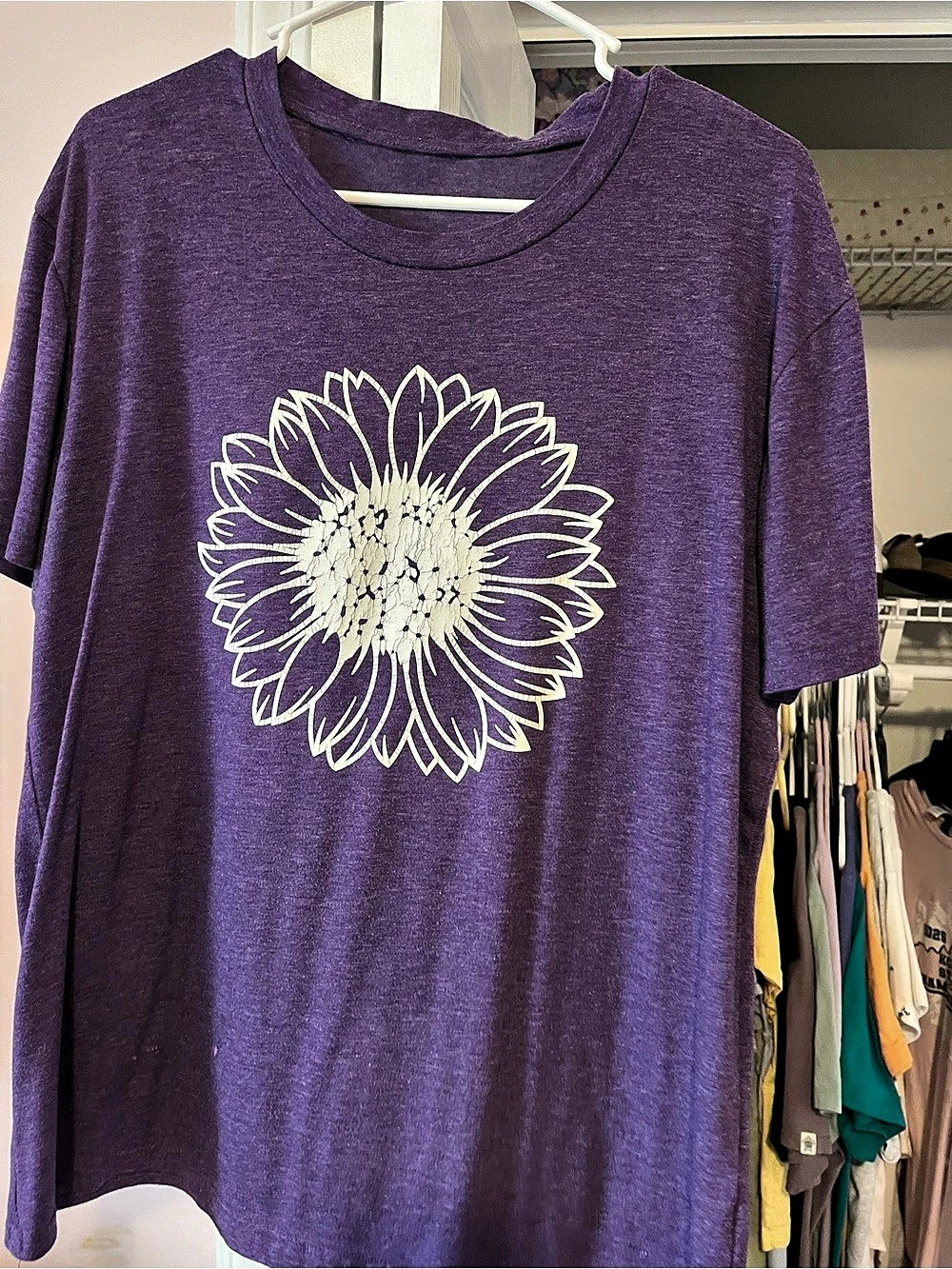Purple Floral Short Sleeve Tee Like New
